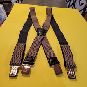 Decalen men's suspenders Big and Tall X style. Beige. Adjustable.